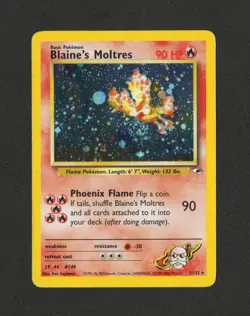 2000 Pokemon TCG Gym Heroes Blaine's Moltres 1/132 Holo Rare LP *SWIRL* - Image 1