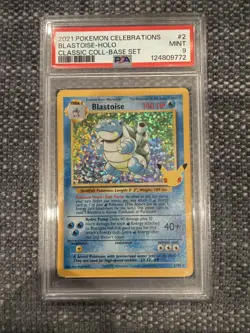 2021 Pokemon Celebrations Classic Collection Blastoise Holo Card #2 PSA 9 Mint - Image 1