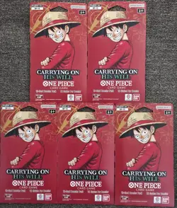 One Piece TCG OP-13 Carrying On His Will Sleeved Booster Pack Lot of 5 English - Image 1