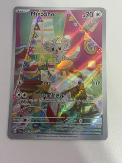 Pokemon TCG Minccino Holo Illustration Rare Card 182/162 Temporal Forces - Image 1
