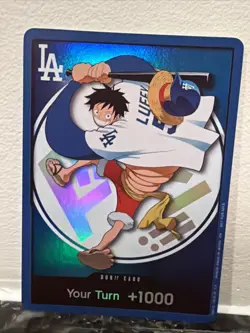 Dodgers x One Piece Luffy Promo Card FLAWLESS CONDITION POTENTIAL 10 - Image 2