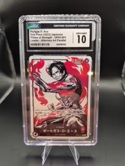 2023 ONE PIECE PILLARS OF STRENGTH LEADER PORTGAS D. ACE CGC 10 GEM MINT JP - Image 1