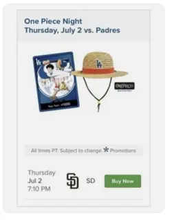 Los Angeles Dodgers One Piece Luffy Promo Card Set / Straw Hat 2026 - PREORDER - Image 2