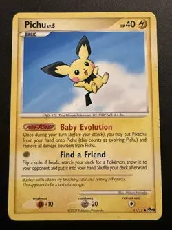 Pokemon TCG Pichu 11/17 (regular) Pop Series 9 Promo Card 2009 - LP (nonholo) - Image 1