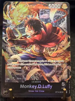Monkey.D.Luffy ST14-001 Foil Leader One Piece TCG Starter Deck 14: 3D2Y English - Image 1