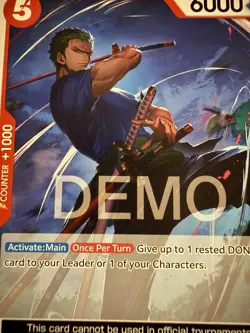 One piece Tcg Op11 Roronoa Zoro Promo Demo version Not tournament legal - Image 1