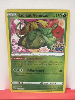 Radiant Venusaur 004/078 Pokemon GO Holo - Image 1