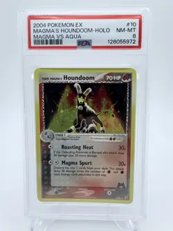 Pokemon TCG Team Magma's Houndoom 10/95 Team Magma vs Team Aqua Holo PSA 8 - Image 1