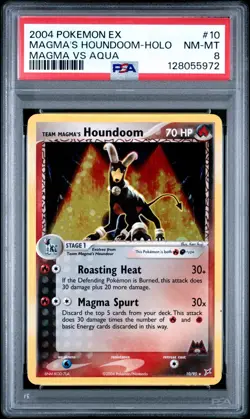 Pokemon TCG Team Magma's Houndoom 10/95 Team Magma vs Team Aqua Holo PSA 8 - Image 3