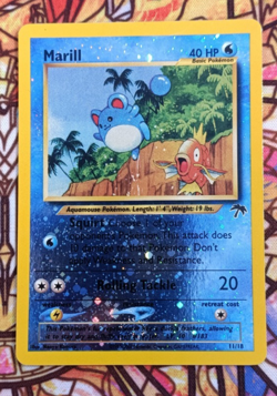 Marill 11/18 Southern Islands Reverse Holo SWIRL Pokemon Lightly Played - Image 1