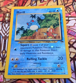 Marill 11/18 Southern Islands Reverse Holo SWIRL Pokemon Lightly Played - Image 2