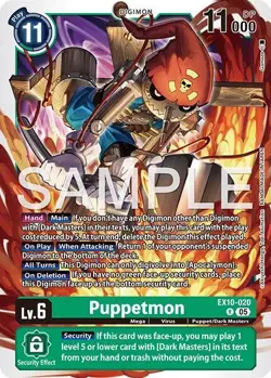 1x EX10-020 Puppetmon Sinister Order Digimon Card Game x1 - Image 1