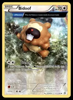 Bidoof 117/160 Uncommon Primal Clash Pokemon MP - Image 1