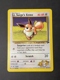 Pokemon Card - Lt. Surge's Eevee Gym Challenge 51/132 Uncommon LP - Image 1