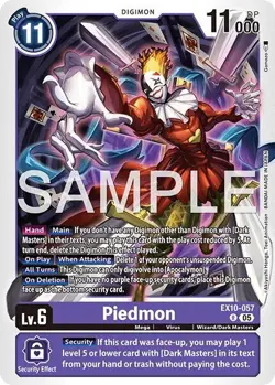 1x EX10-057 Piedmon Sinister Order Digimon Card Game x1 - Image 1