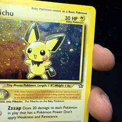 Pokemon TCG Pichu 12/111 Neo Genesis Holo Swirl MP - Image 2