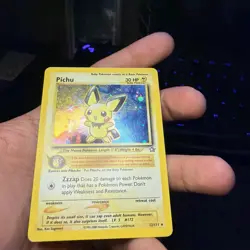 Pokemon TCG Pichu 12/111 Neo Genesis Holo Swirl MP - Image 3