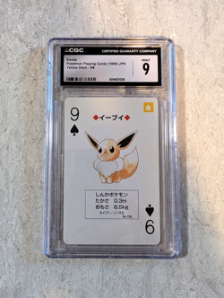 (CGC-Mint 9) EEVEE 9 OF SPADES YELLOW POCKET MONSTER POKER CARD POKEMON (POP 1) - Image 1