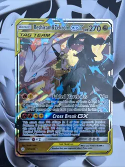N-MINT! Reshiram & Zekrom GX (157/236) Cosmic Eclipse Holo Pokemon Card! - Image 1
