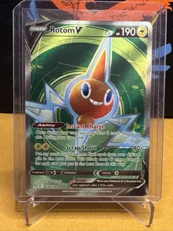 Pokemon TCG Rotom v Full Art Holo Rare Lost Origin 176/196 Miscut - Image 1