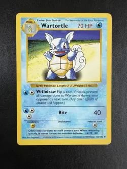 Pokemon | Wartortle 42/102 | Shadowless | Base Set | 1999 WOTC | Uncommon MP - Image 1