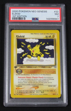 2000 Pokemon Neo Genesis ELEKID 1st Edition 22/111 PSA 7 NM - Image 1