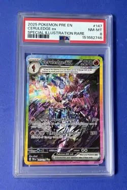 2025 Pokemon PRE EN Ceruledge ex Special Illustration Rare #147 PSA 8 NM-MT - Image 1