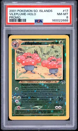 2001 POKEMON SOUTHERN ISLANDS PROMO #17 VILEPLUME-HOLO PSA 8 - Image 1