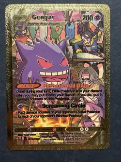 Pokemon GENGAR VMAX TG10/TG30 HP 200 GOLD FOIL Fan Art - Image 1
