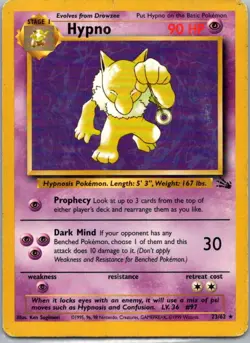 Pokemon TCG Hypno 23/62 Fossil HP - Image 1