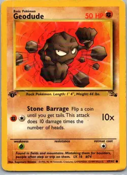 Pokemon TCG Geodude 47/62 Fossil MP - Image 1