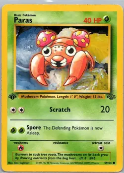 Pokemon TCG Paras 59/64 Jungle MP - Image 1