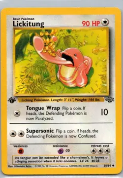 Pokemon TCG Lickitung 38/64 Jungle LP - Image 1