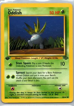 Pokemon TCG Oddish 58/64 Jungle LP - Image 1
