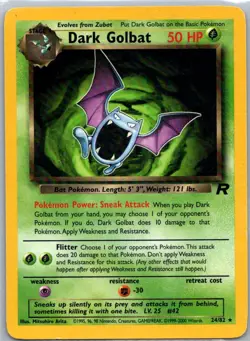 Pokemon TCG Dark Golbat 24/82 Team Rocket MP - Image 1