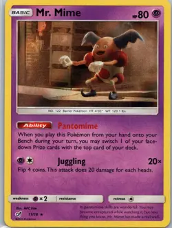Pokemon TCG Mr Mime 11/18 Detective Pikachu Holo NM - Image 1