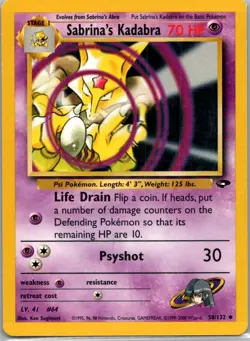 Pokemon TCG Sabrinas Kadabra 58/132 Gym Challenge LP - Image 1