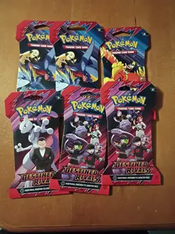 Pokemon TCG Destined Rivals Sleeved Booster Pack Lot of 6 New Factory Sealed - Image 1