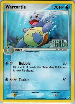 Wartortle 042 100 Crystal Guardians LP Pokemon Card - Image 1