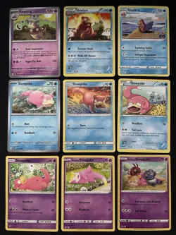 Pokemon TCG Lot: Slowpoke, Slowbro, & Slowking | 9 Card Collection Set - Image 1