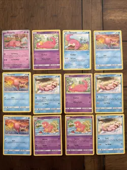 Slowpoke Slowbro Pokemon Card Collection Lot Of 12 With 1 Reverse Holo - Image 1