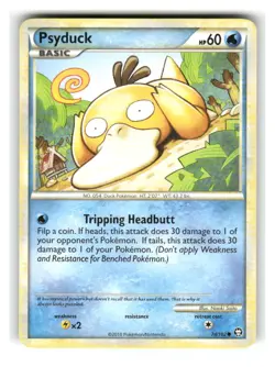Psyduck 74/102 Common HGSS Triumphant Pokemon Moderately Played - Image 1