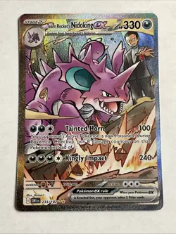 Team Rocket's Nidoking ex 233/182 Sv10: Destined Rivals Holo NM Pokemon - Image 1