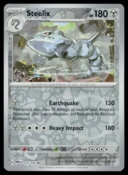 Steelix Rare Reverse Holo Paradox Rift PAR 125/182 Pokemon NM 2023 - Image 1