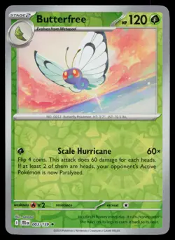 Butterfree Rare Reverse Holo Journey Together JTG 003/159 Pokemon NM 2025 - Image 1