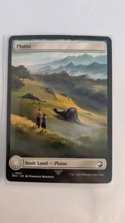 MTG - Plains - REX - 21 - Jurassic Park Full Art Land - Good Condition - Image 1