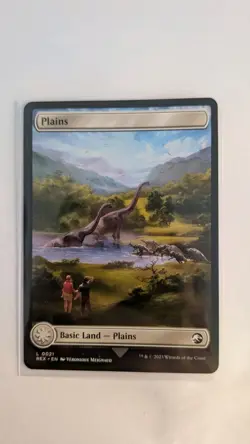 MTG - Plains - REX - 21 - Jurassic Park Full Art Land - Good Condition - Image 2