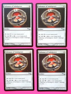 Magic the Gathering MTG Mirrodin TALISMAN OF INDULGENCE X 4 VLP/EX U 2003 NICE! - Image 1