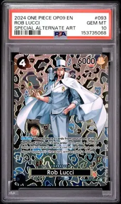 Rob Lucci PSA 10 - 2024 One Piece Alternate Art SP - OP09 - OP05-093 - Image 1