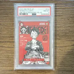 Bandai One Piece CCG Monkey D. Luffy Leader Promo 014 Magazine Vol.20 JP PSA 8 - Image 1